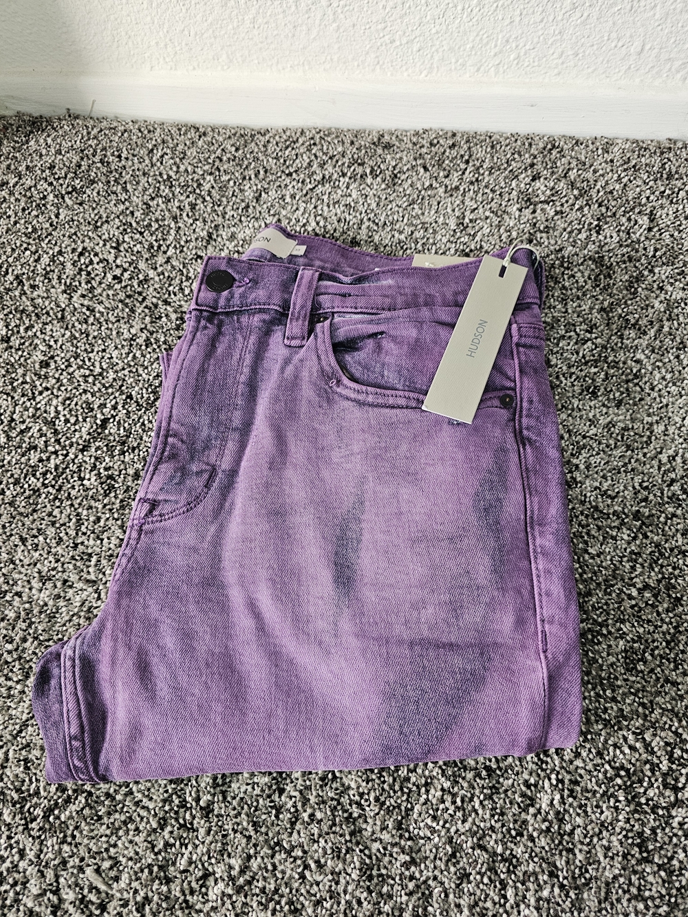 Men's Hudson Zack Skinny Jeans Purple Streak Size 33 – NWT